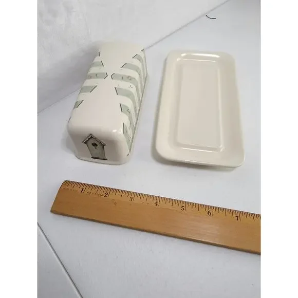 Pfaltzgraff Portfolio Naturewood 2Pc Covered Butter Dish: Birdhouse USA - Picture 14 of 14